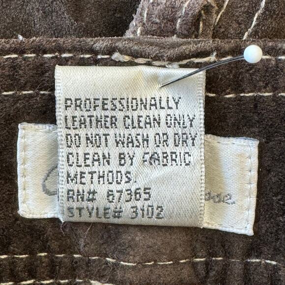 CHARLOTTE RUSSE Suede Leather Flare Leg Pants Women's Size 11/12 Dark Brown - Picture 13 of 14